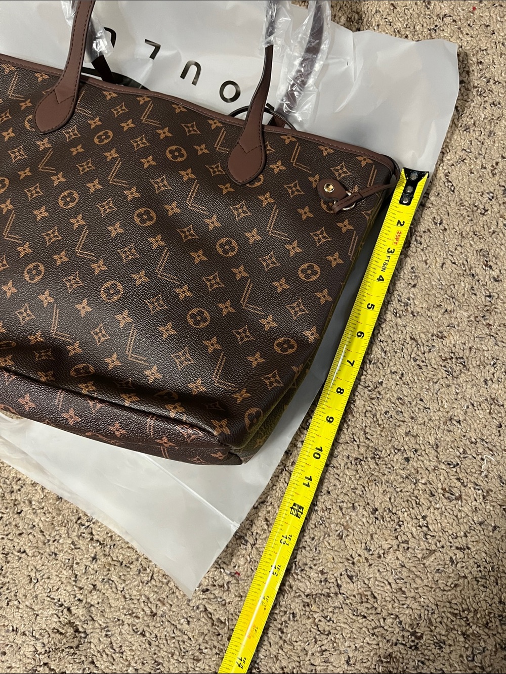 Stylish Luxury Brown LOULU Patterned Tote Bag - Picture 7 of 8
